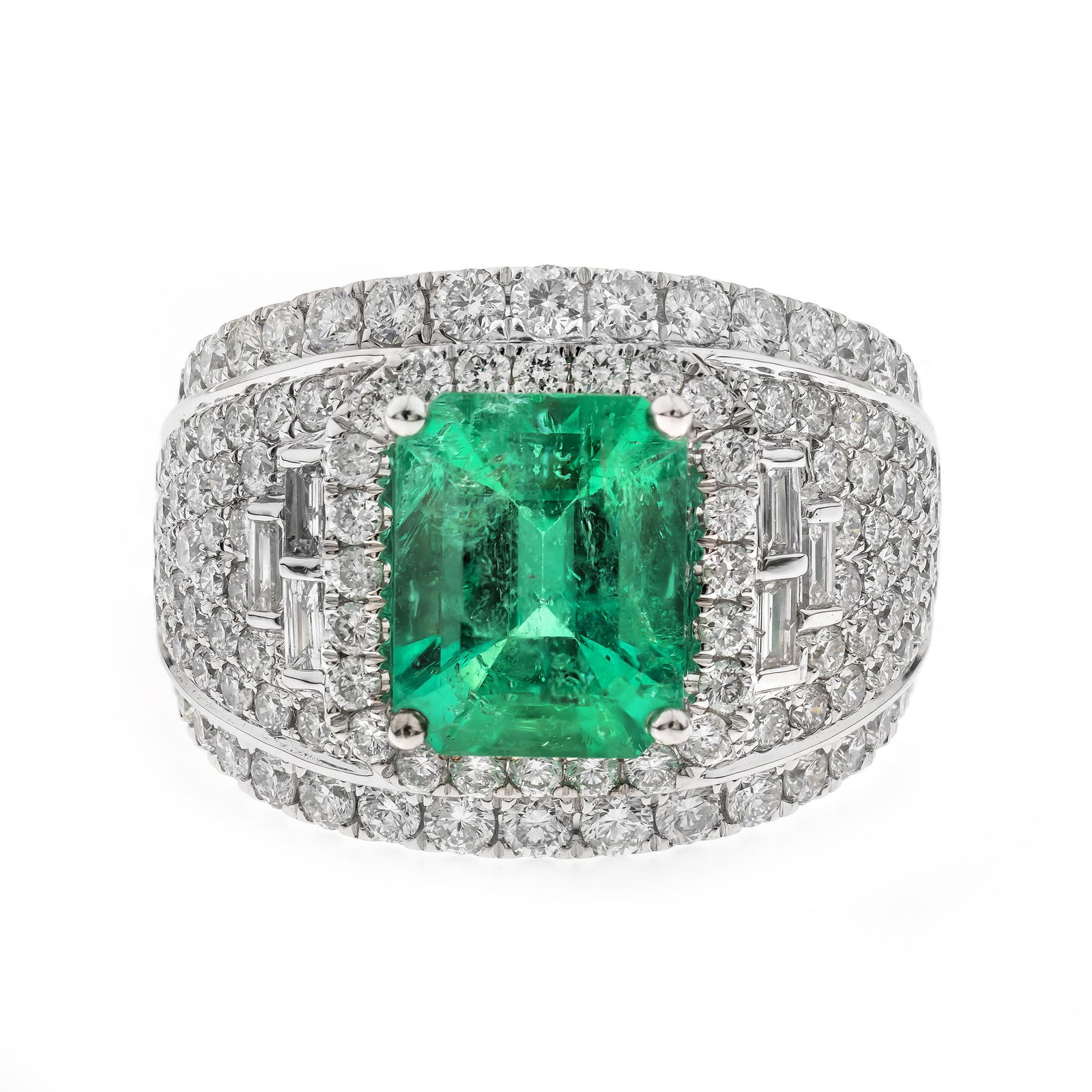18k Colombian Emerald Diamond Ring (1 of 1)