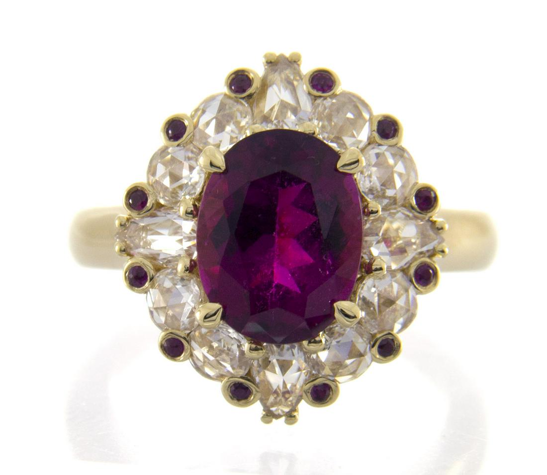 18k Rubellite Diamond Ring (1 of 1)