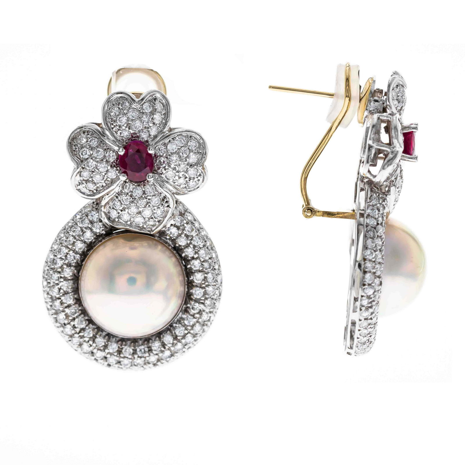 18k Pearl Diamond Earrings (1 of 1)