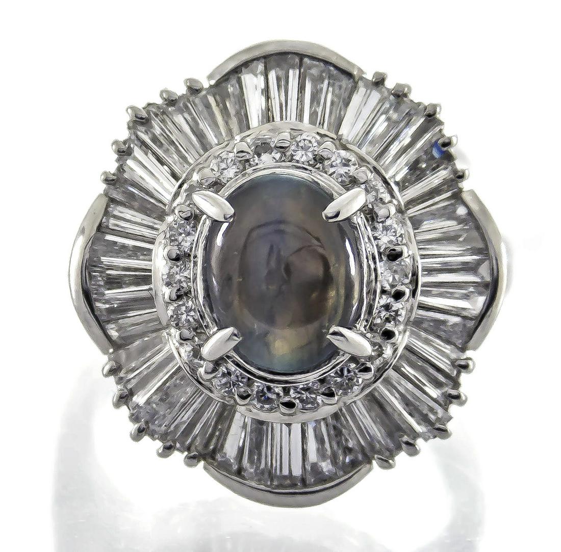 Platinum Cats Eye Diamond Ring (1 of 1)