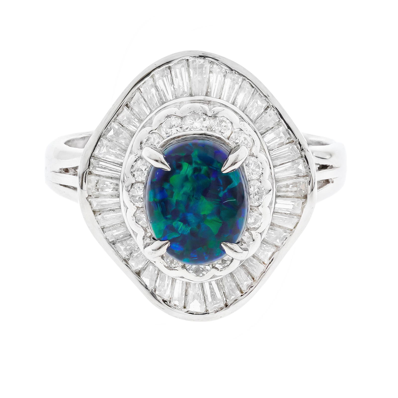 Platinum Opal Diamond Ring (1 of 1)