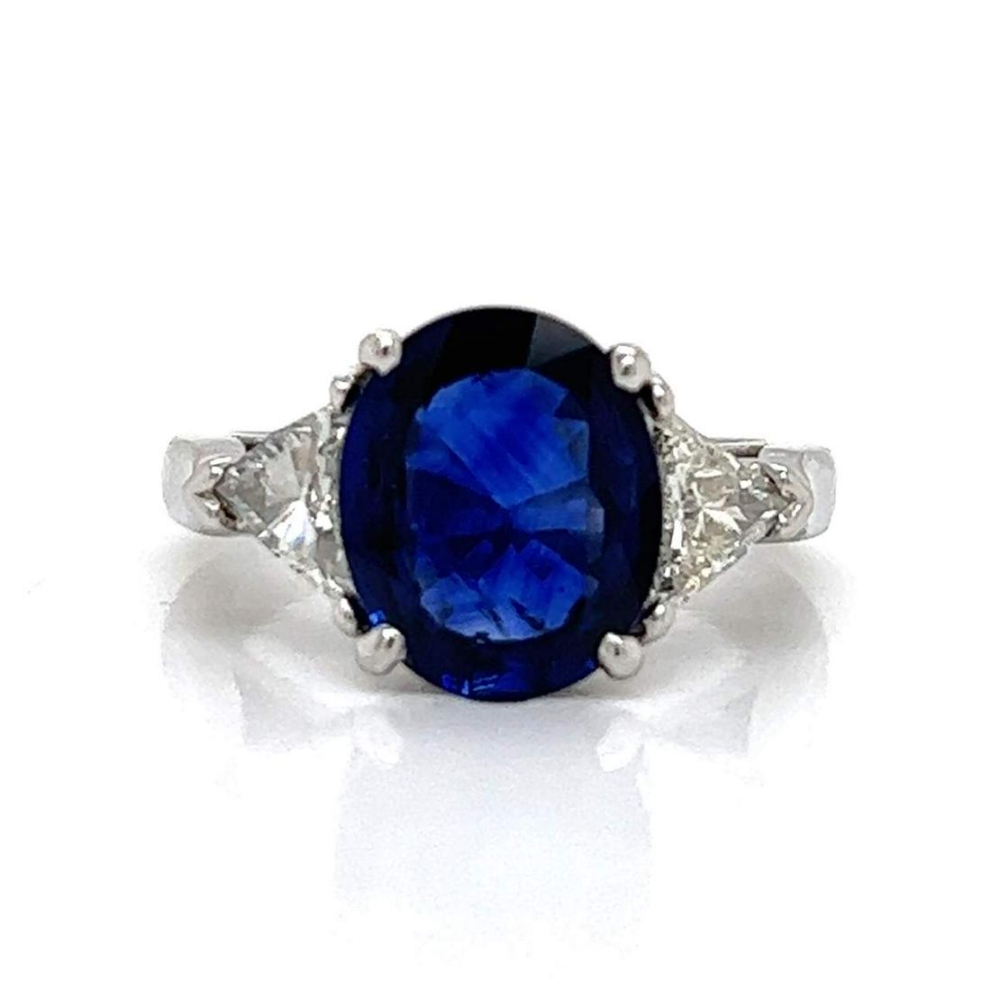 Platinum GIA Certified Sapphire and Diamond Ring (1 of 3)