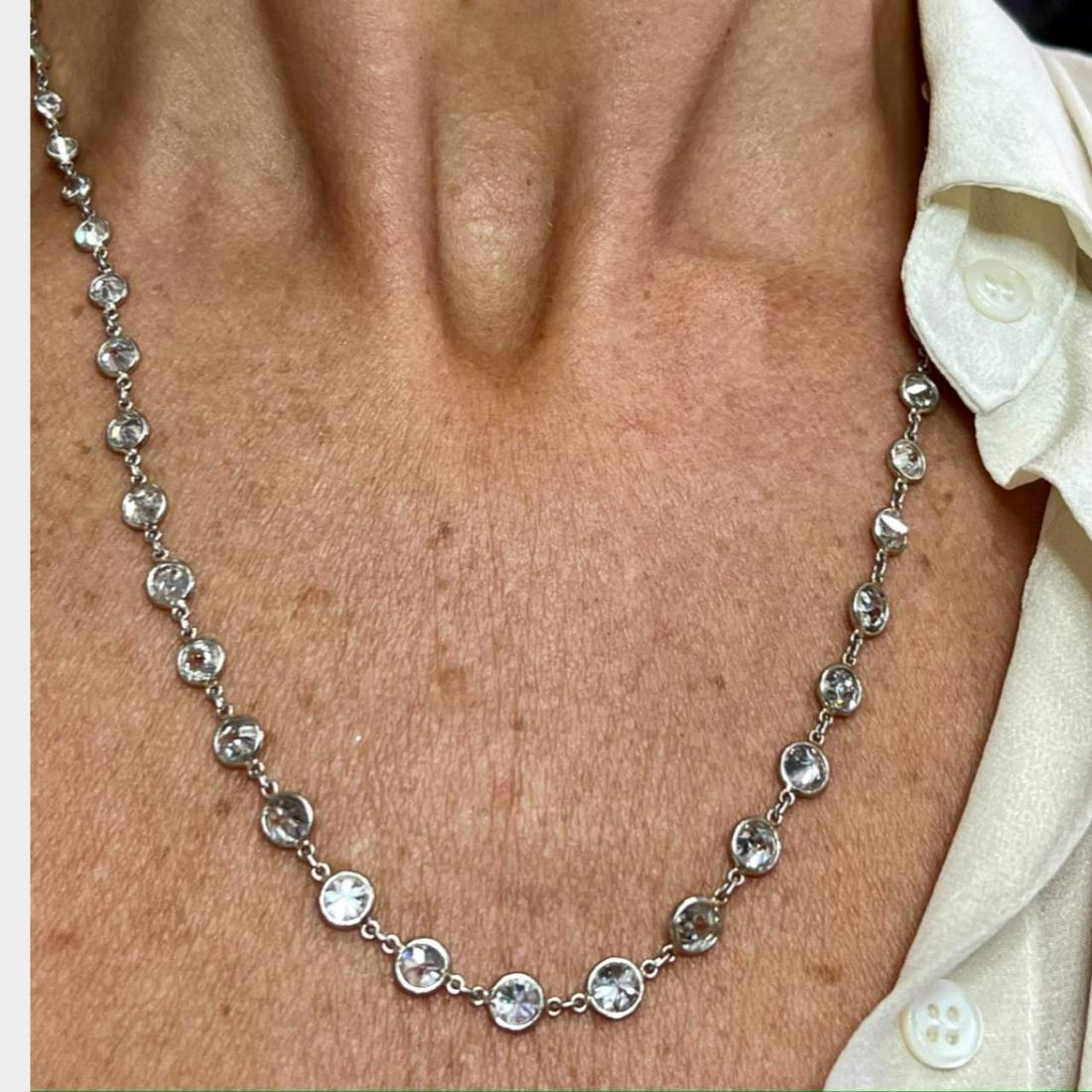 Art Deco Platinum Diamond by the Yard Necklace (1 of 2)