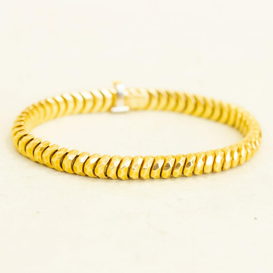 18k Vintage Hammered Gold Bracelet by Henry Dunay (1 of 3)