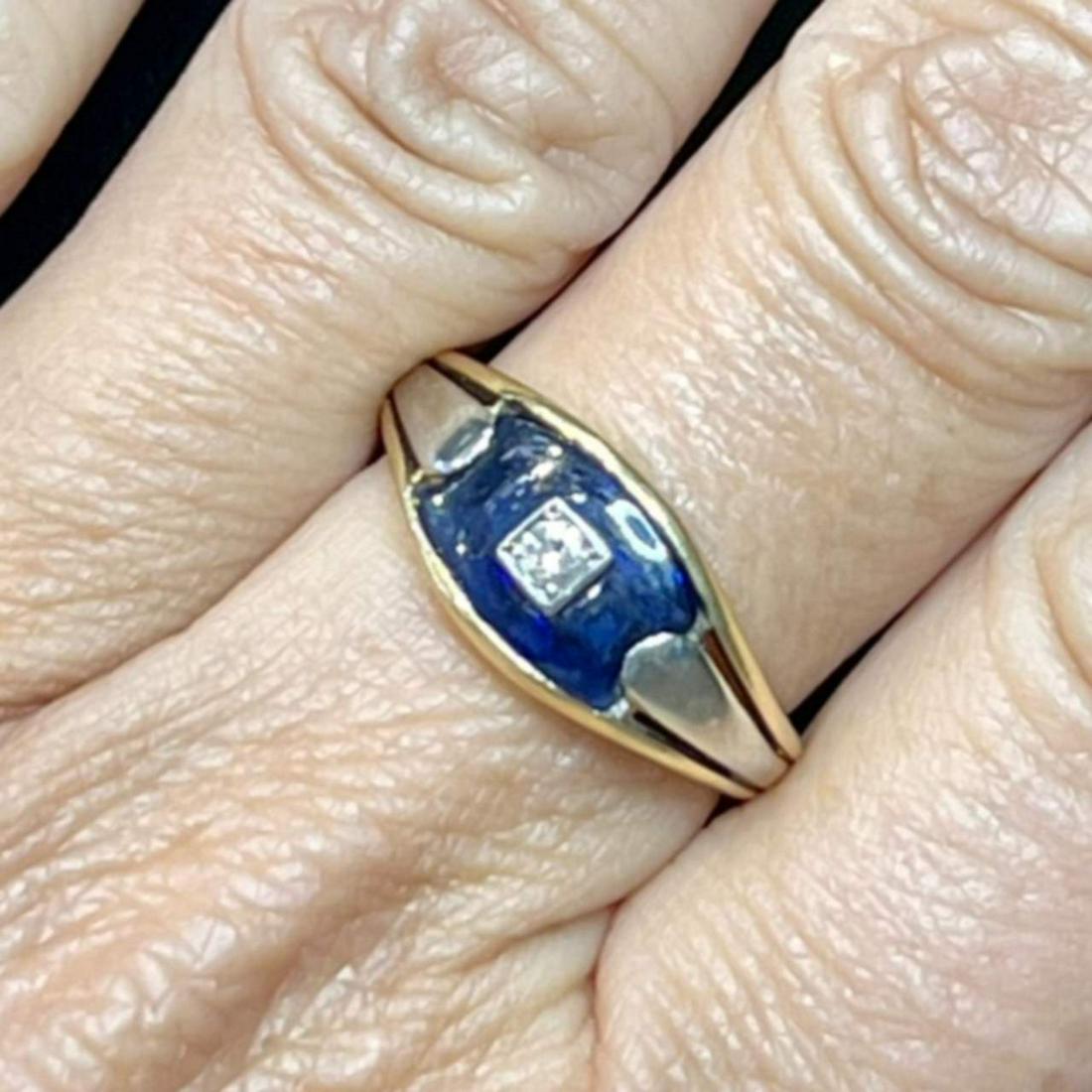 Retro 18K Yellow Gold Diamond Ring (1 of 2)