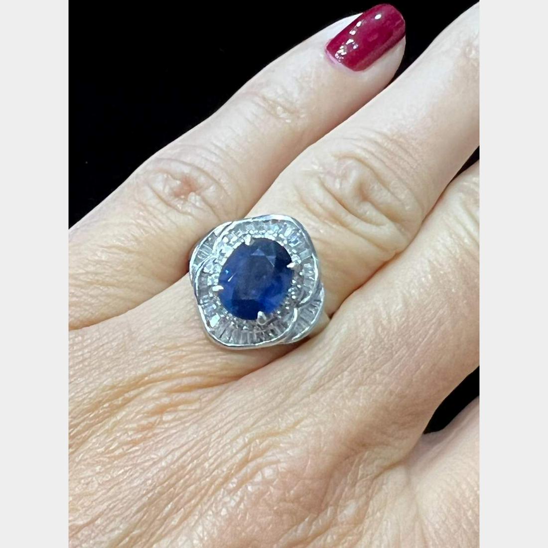 Platinum Sapphire Ring (1 of 2)