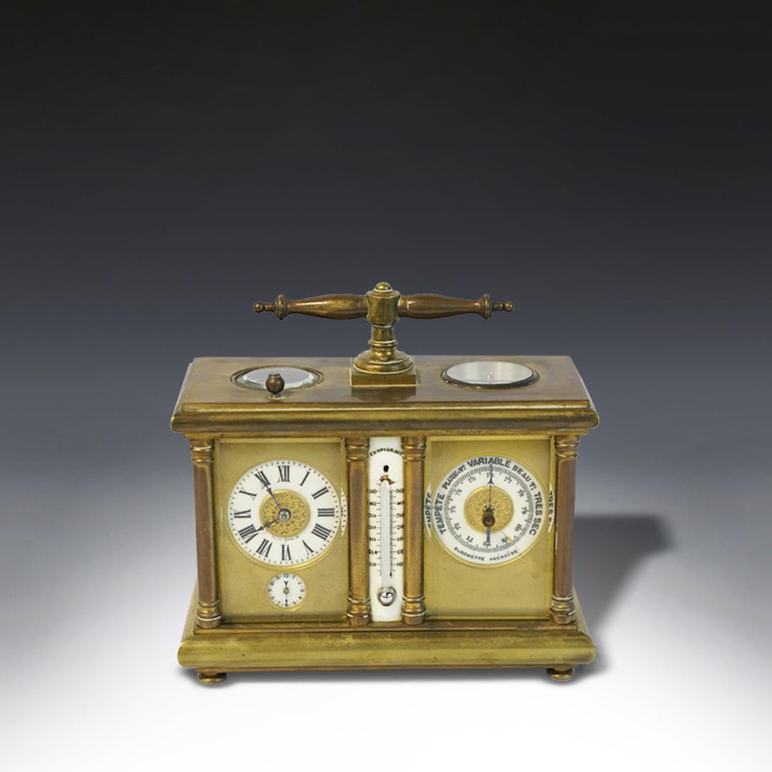 French XIX Century bronze travel clock (1 of 5)