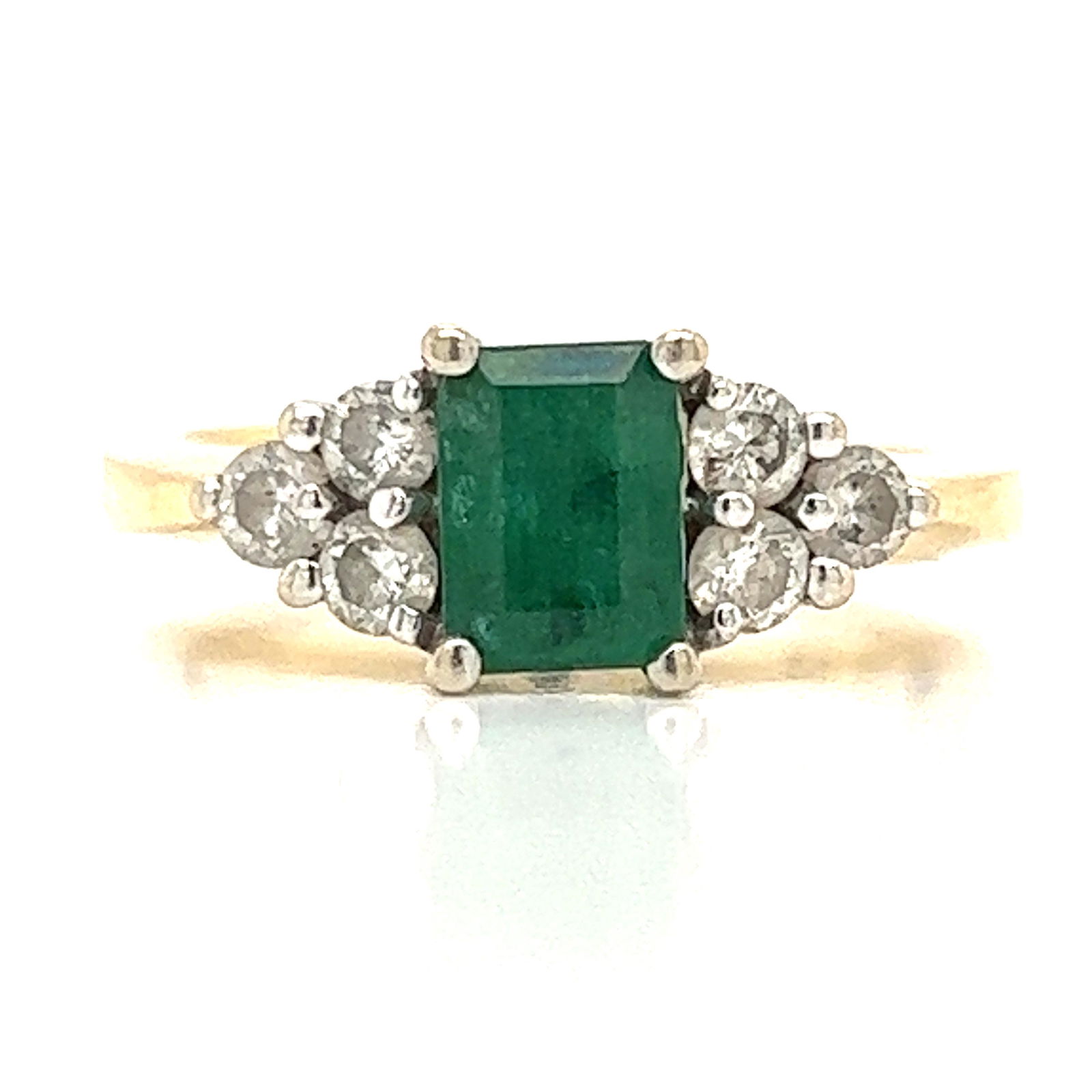 14k Diamond Emerald Engagement Ring (1 of 2)