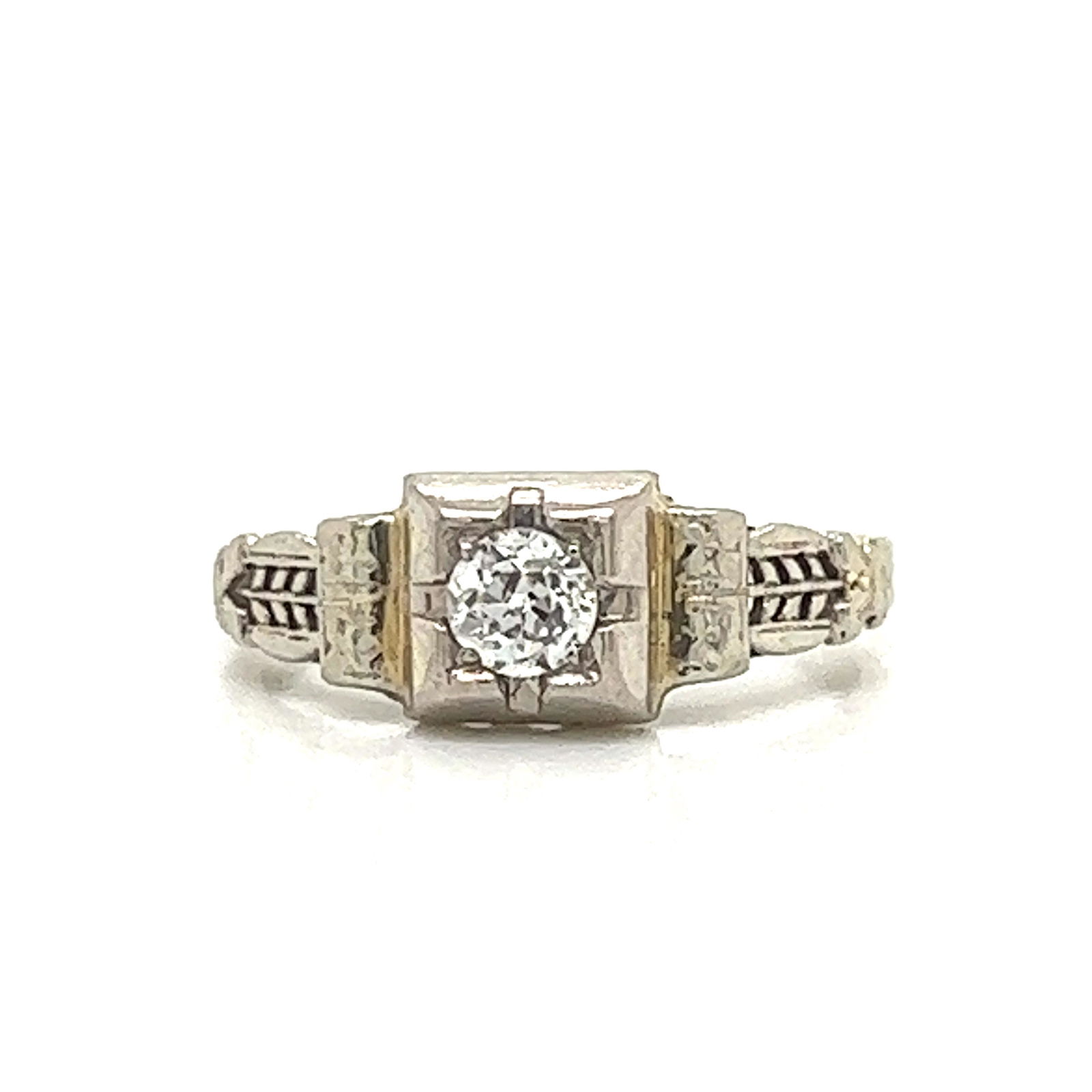 18k Art Deco Diamond Engagement Ring (1 of 2)