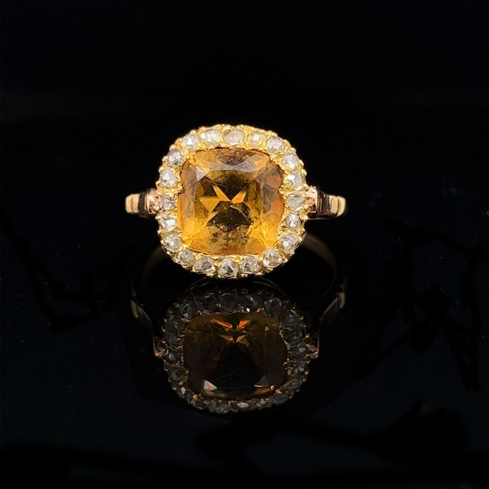 18k Citrine Diamond Ring  (1 of 4)