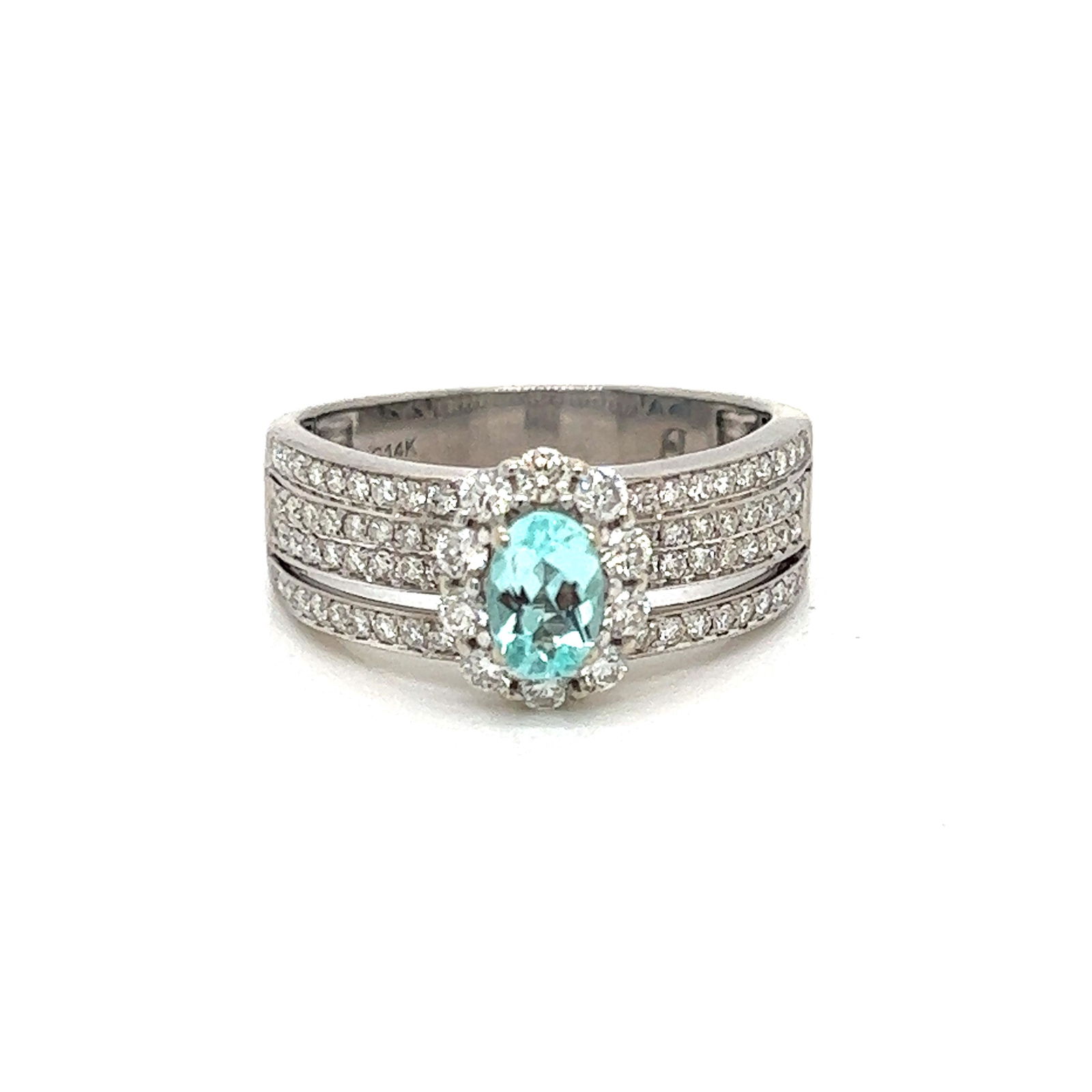 14k Diamond Aqua Ring  (1 of 3)