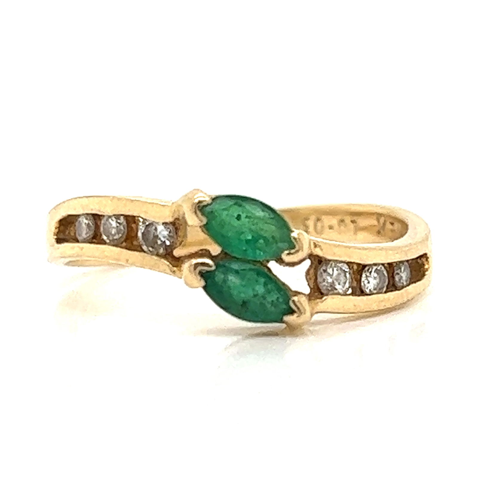 14k Diamond Emerald Ring (1 of 2)