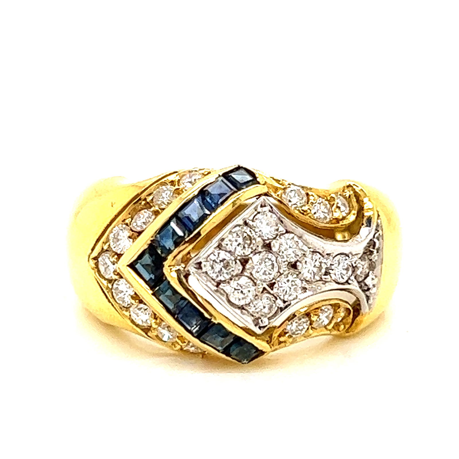 18k Diamond Sapphire Ring (1 of 2)