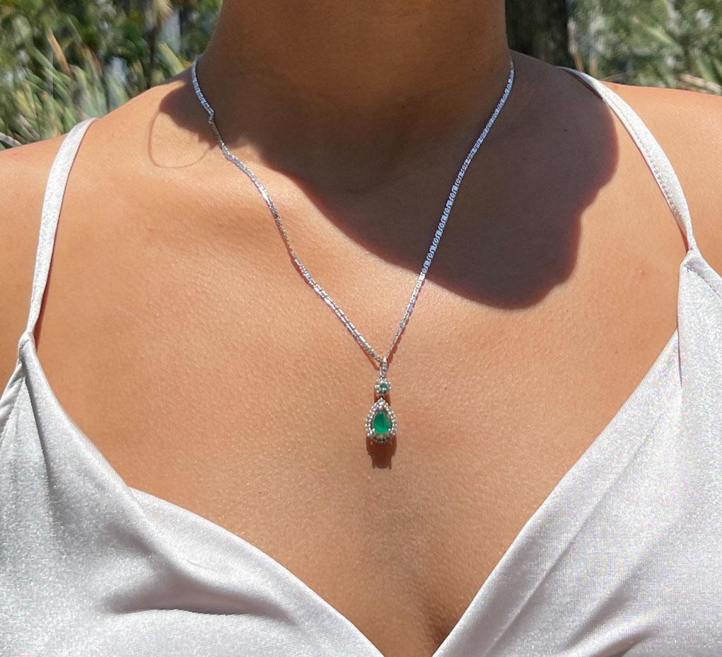 14k Emerald Diamond Pendant  (1 of 1)