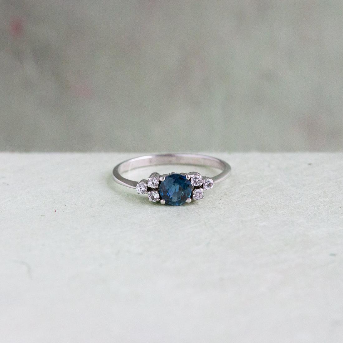 14k Sapphire & Diamond Engagement Ring (1 of 3)