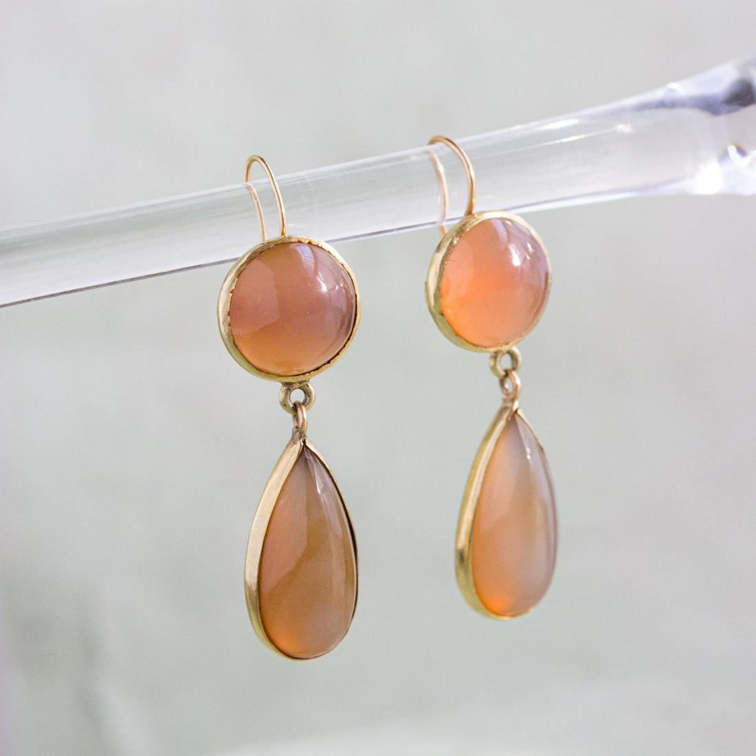 14k Mauve Agate Drop Earrings (1 of 2)