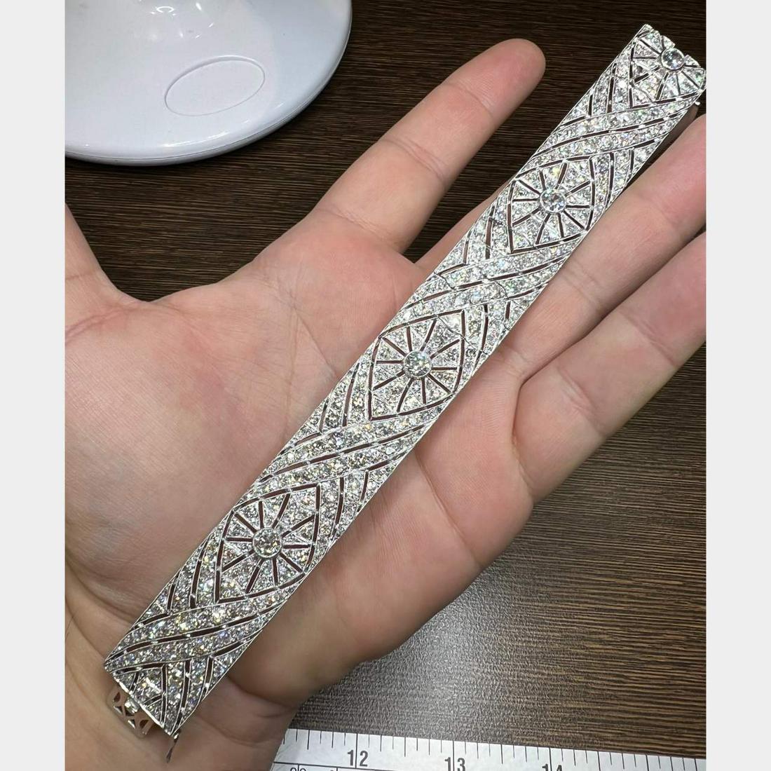 Art Deco Platinum French Diamond Bracelet (1 of 1)