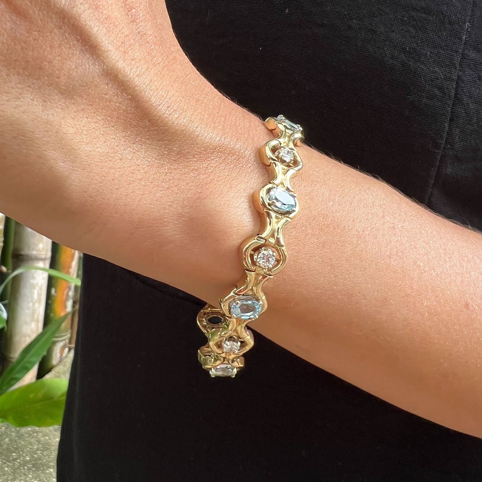 14k Aqua Diamond Bracelet (1 of 1)