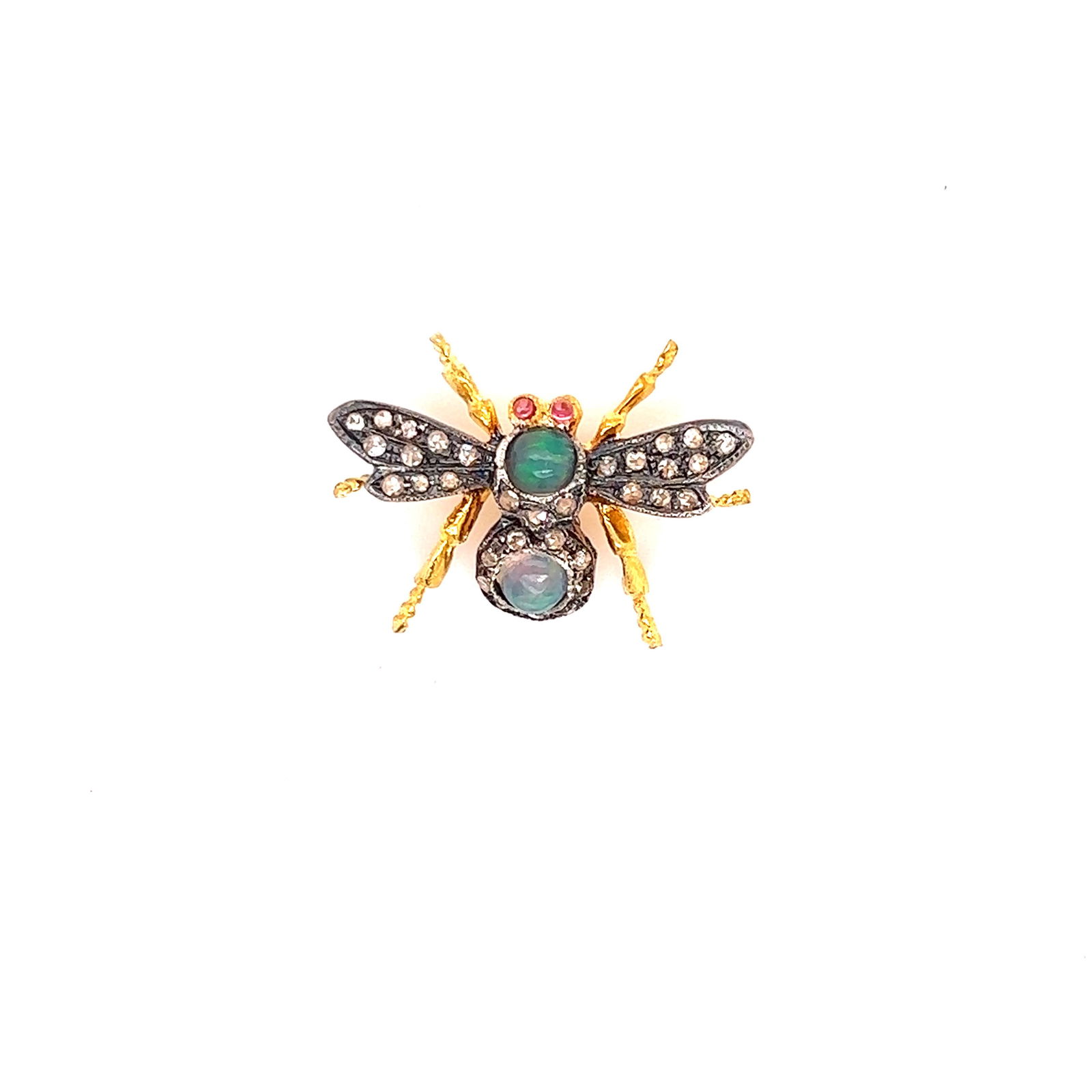 Silver and Gold Opal Bug Brooch (1 of 1)