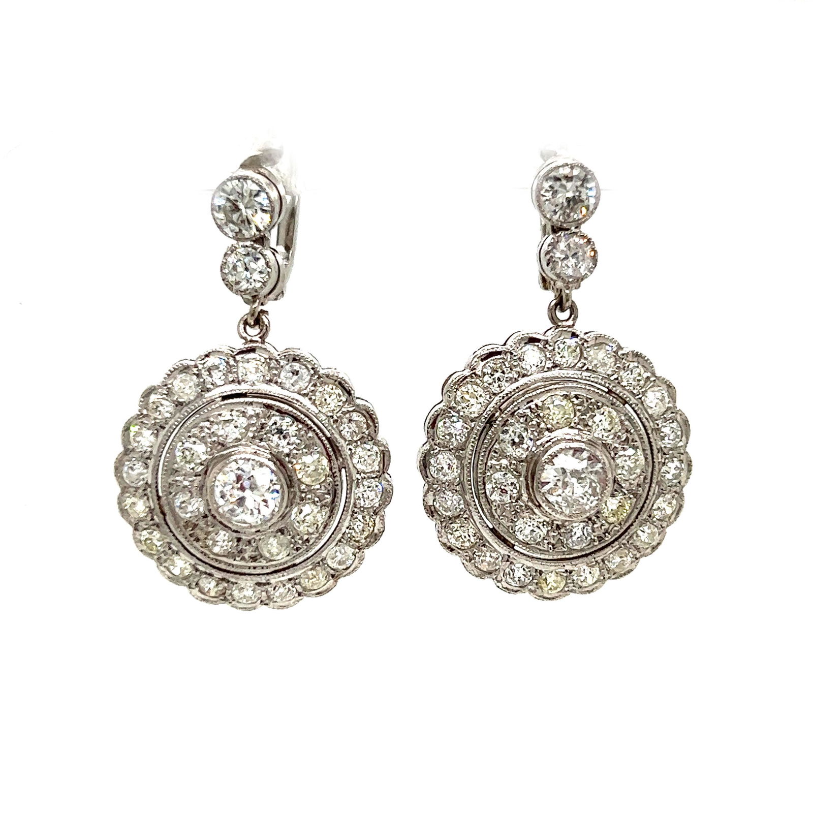 Platinum Rosetta Diamond Earrings (1 of 1)