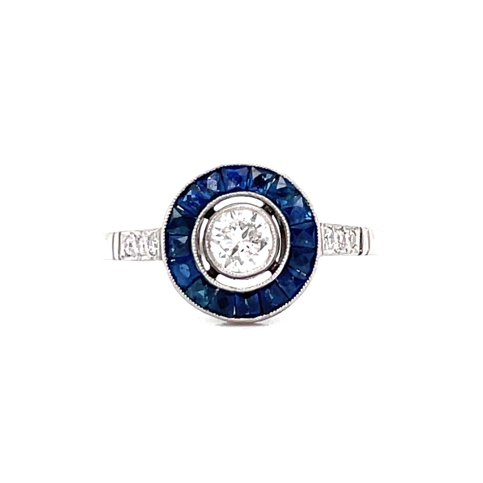 Platinum Diamond Sapphire Ring (1 of 2)
