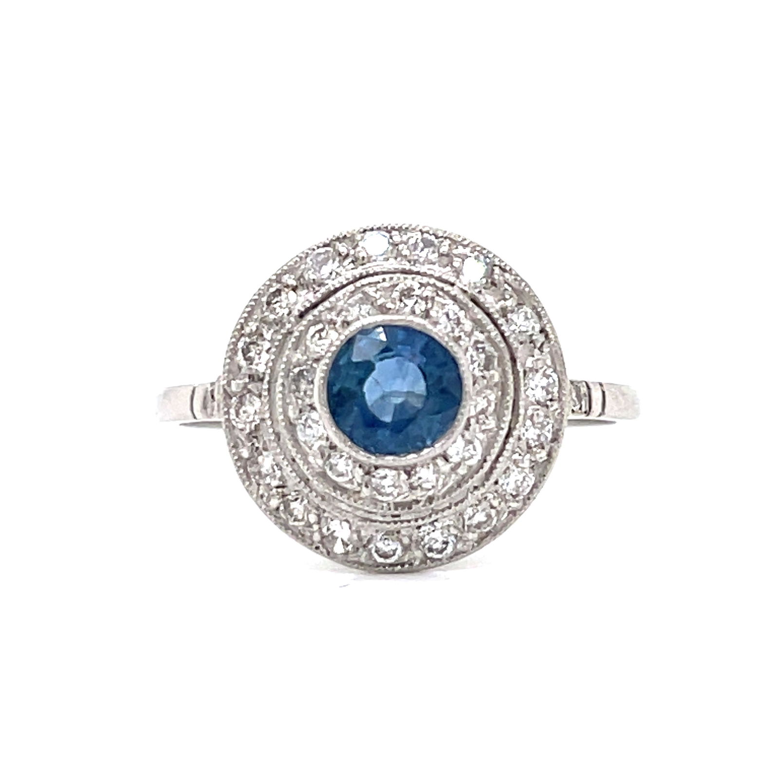 Platinum Sapphire Diamond Ring (1 of 2)