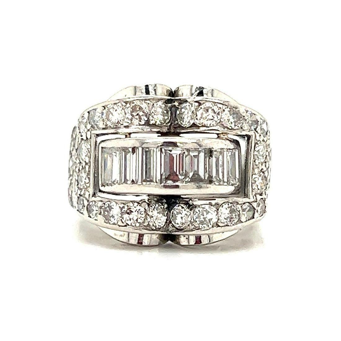 Art Deco Platinum Diamond Ring (1 of 2)