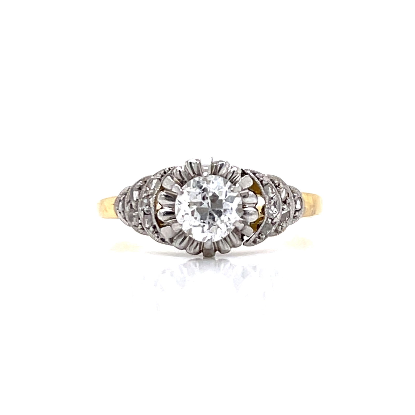 Late Edwardian 18k Platinum Diamond Engagement Ring   (1 of 2)