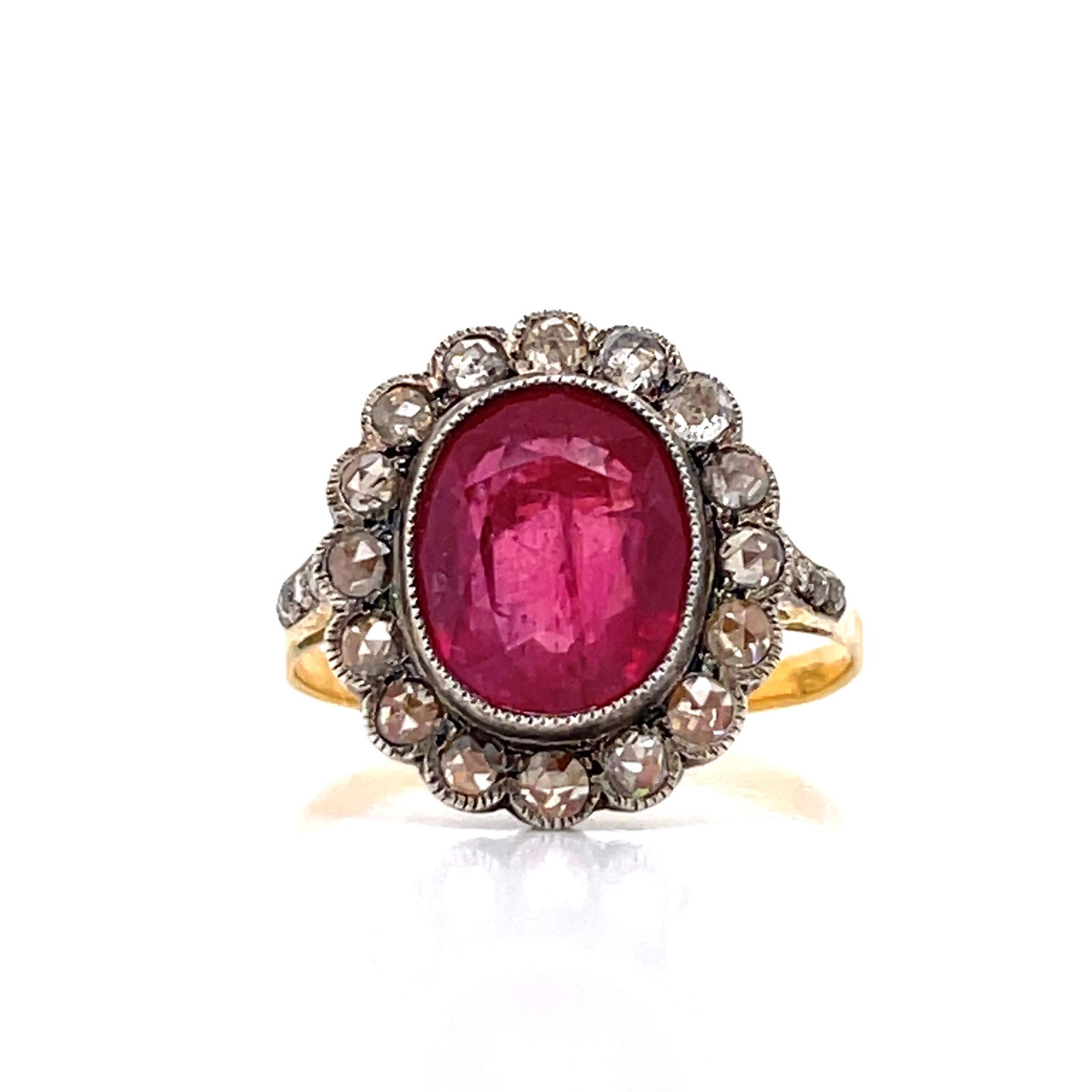 18k Silver Diamond Ruby Ring  (1 of 2)