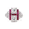 Platinum Diamond Rubies Ring 