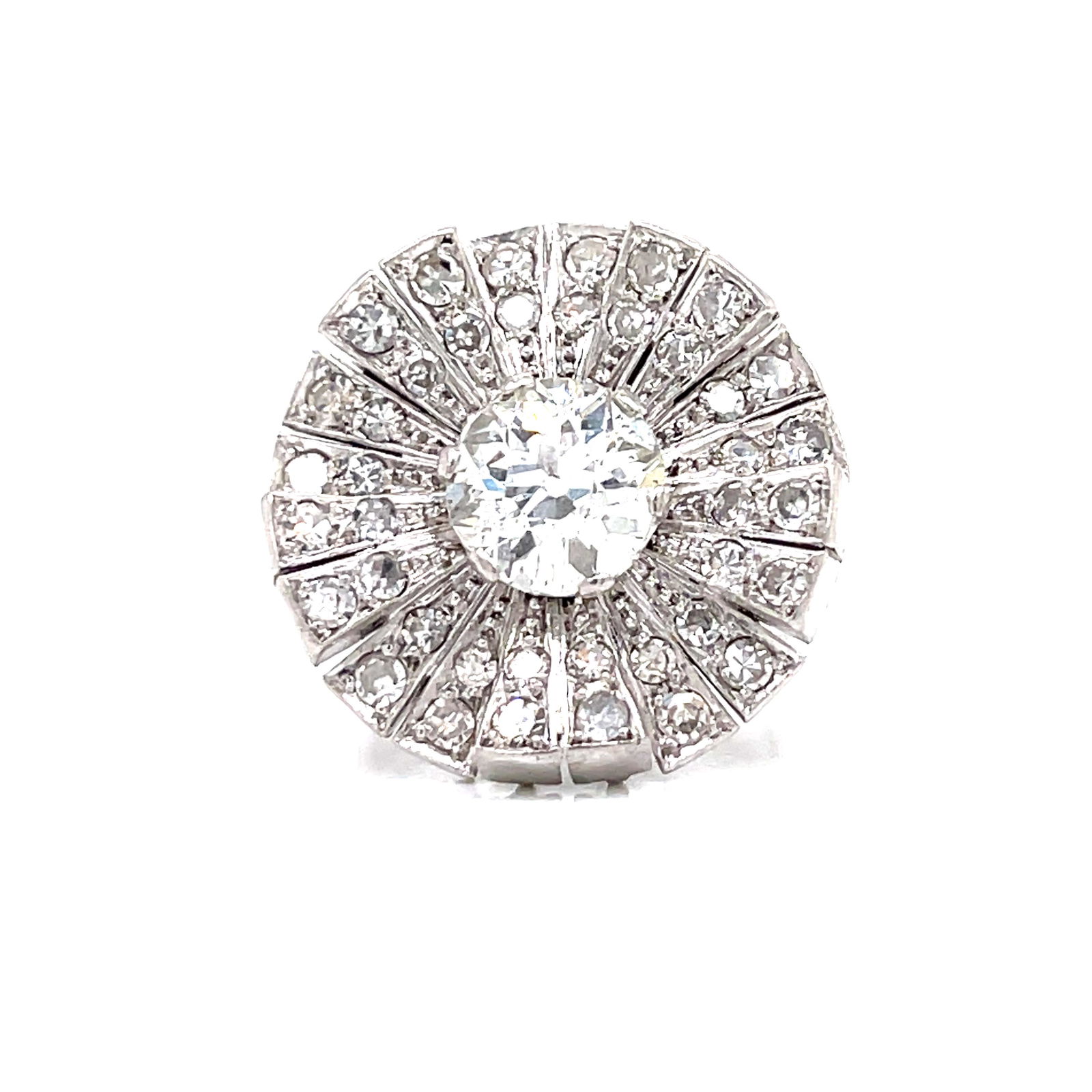 Art Deco Platinum Diamond Ring  (1 of 2)