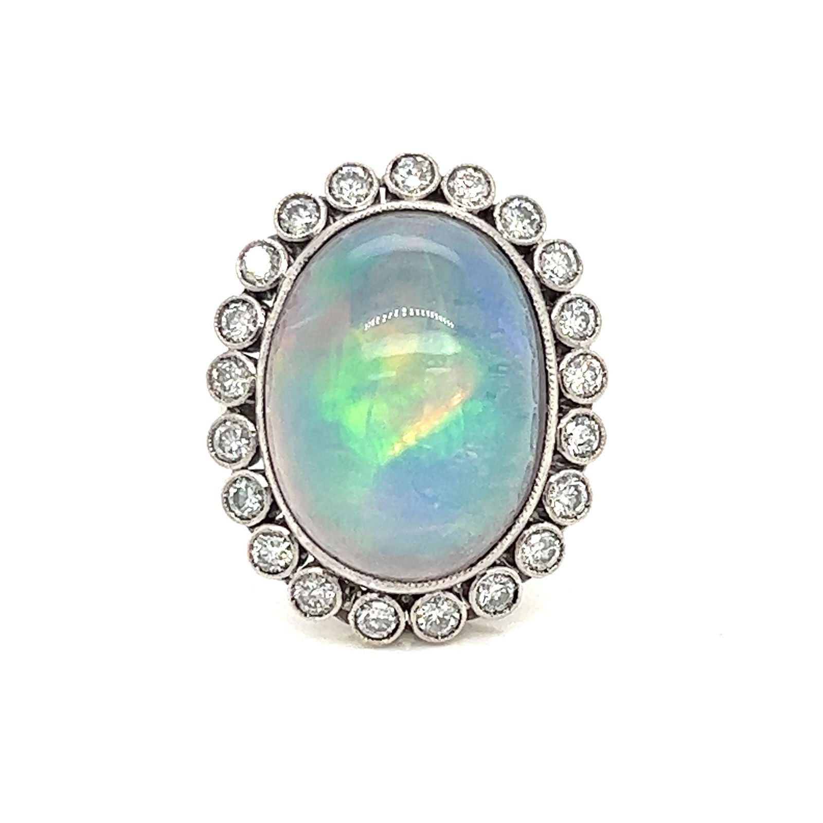 Platinum Opal Diamond Rosetta Ring (1 of 2)