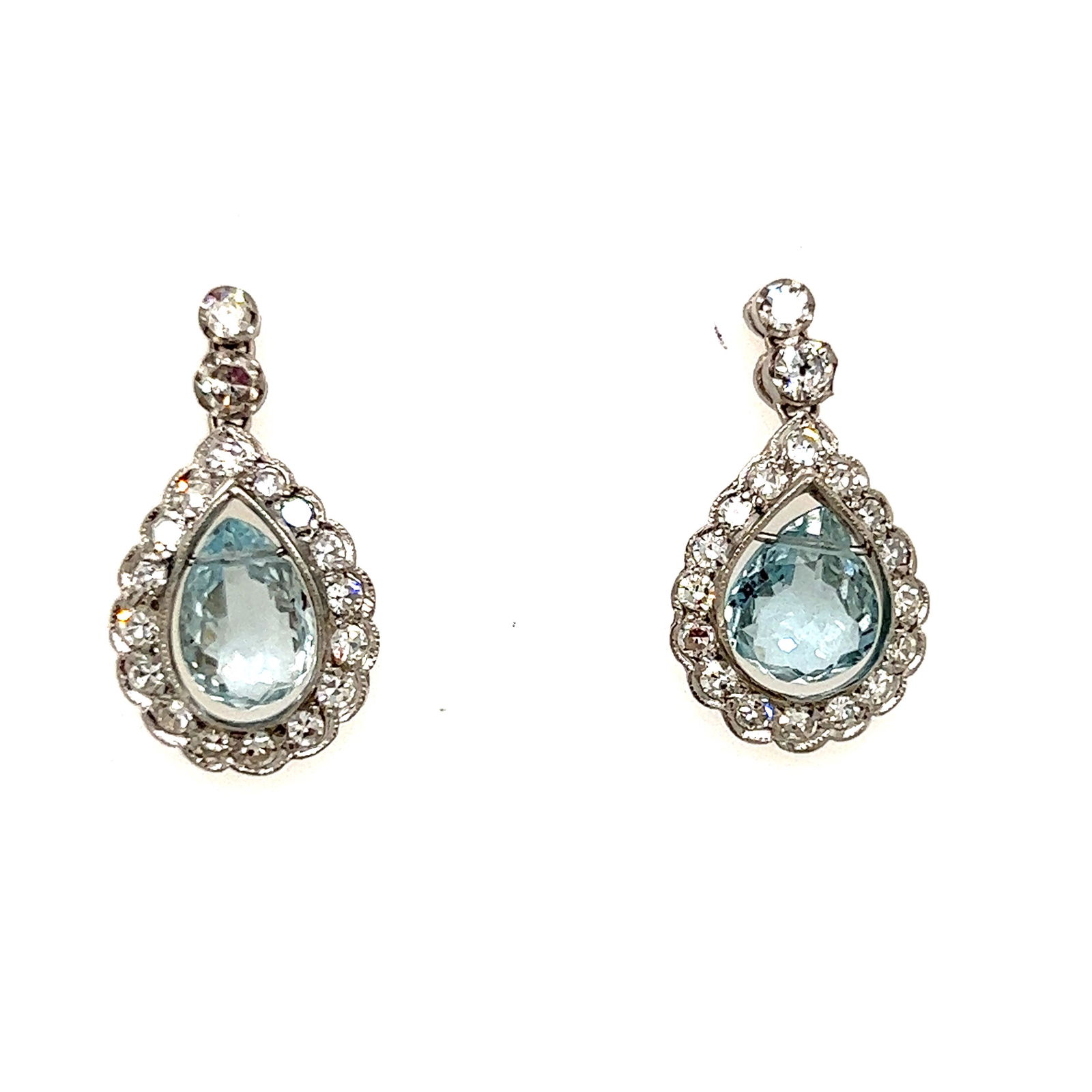 Platinum Aqua Diamond Earrings (1 of 1)