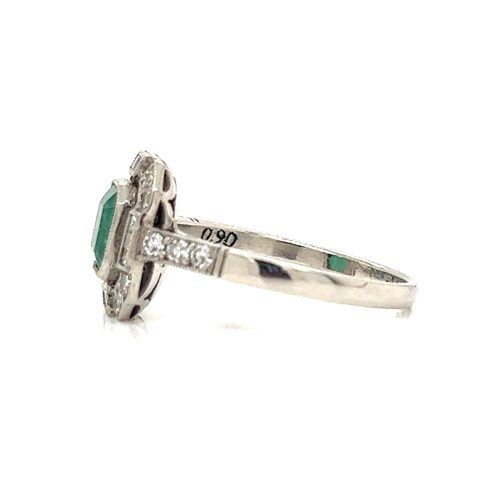 Platinum Emerald Diamond Ring  (1 of 1)