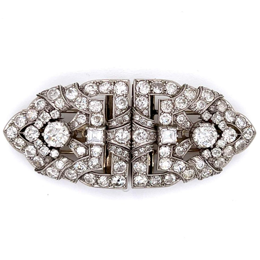 Art Deco Platinum Diamond Brooch/Clips (1 of 1)