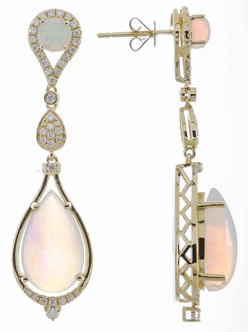 14k Ethiopian Opal Diamond  Earring (1 of 1)