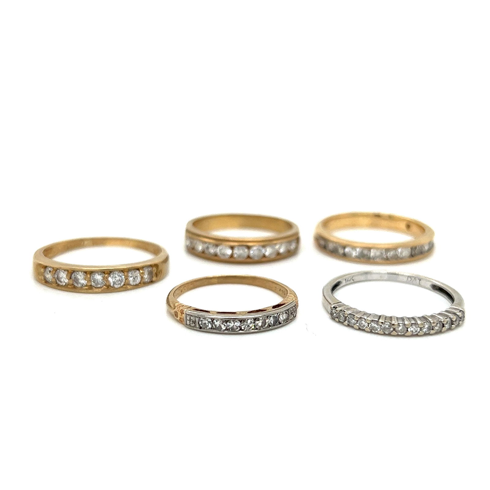 Lot of 14k Diamond Half Eternity Rings (1 of 2)