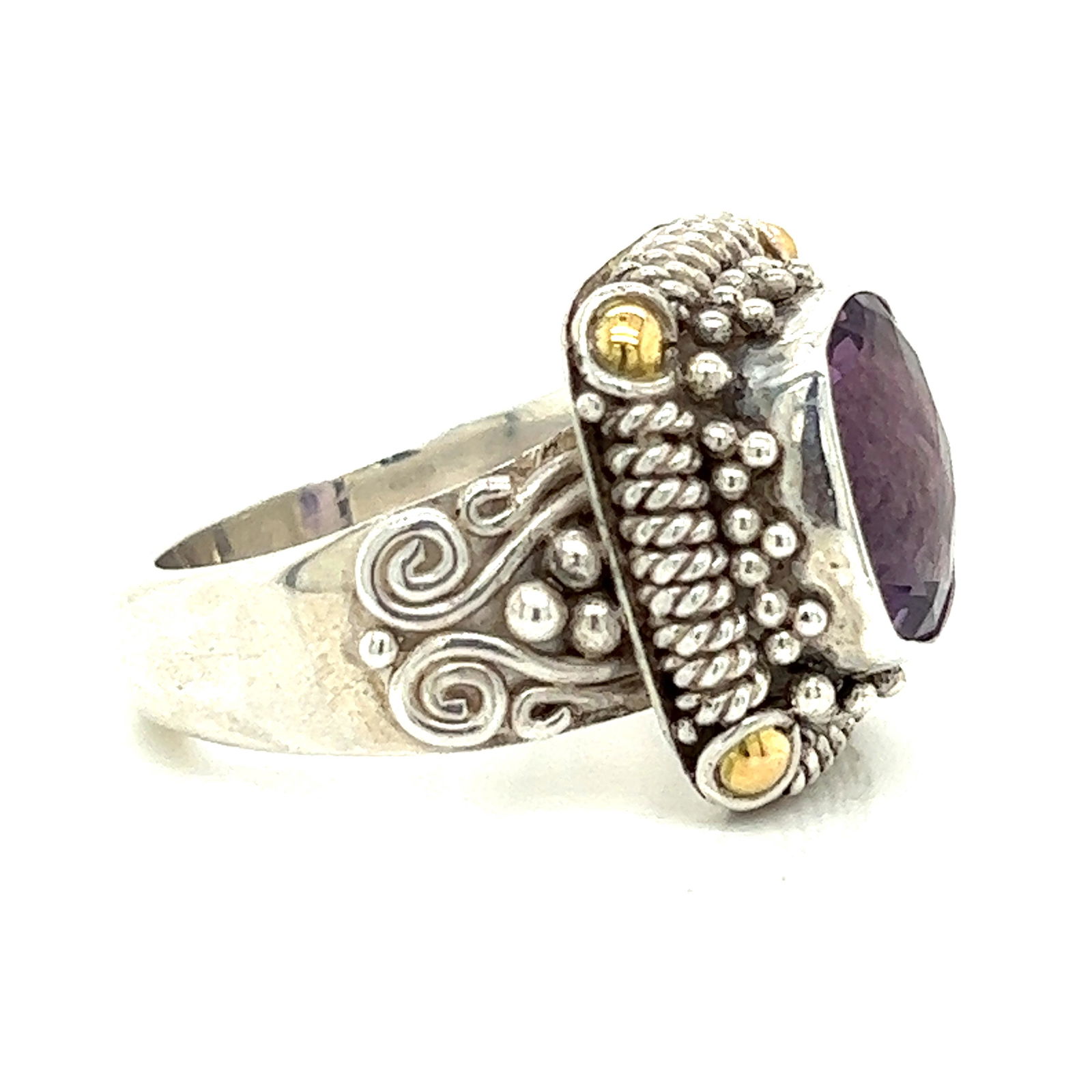 Sterling Silver & 18k Amethyst Ring  (1 of 2)