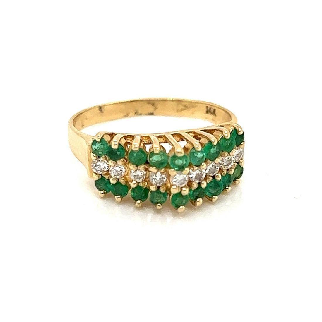 14k Diamond Emerald Ring (1 of 2)