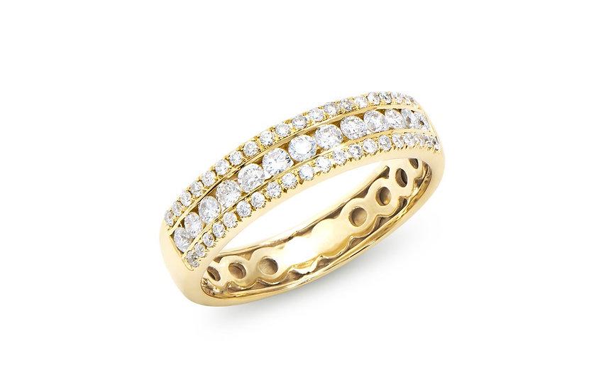 0.7 CTS Certified Diamonds 14K Yellow Gold Designer Ring (1 of 2)