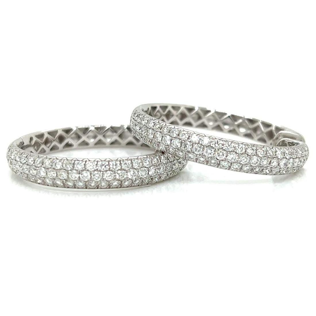 18K White Gold 5.00 Ct. Diamond Hoop Earrings (1 of 2)