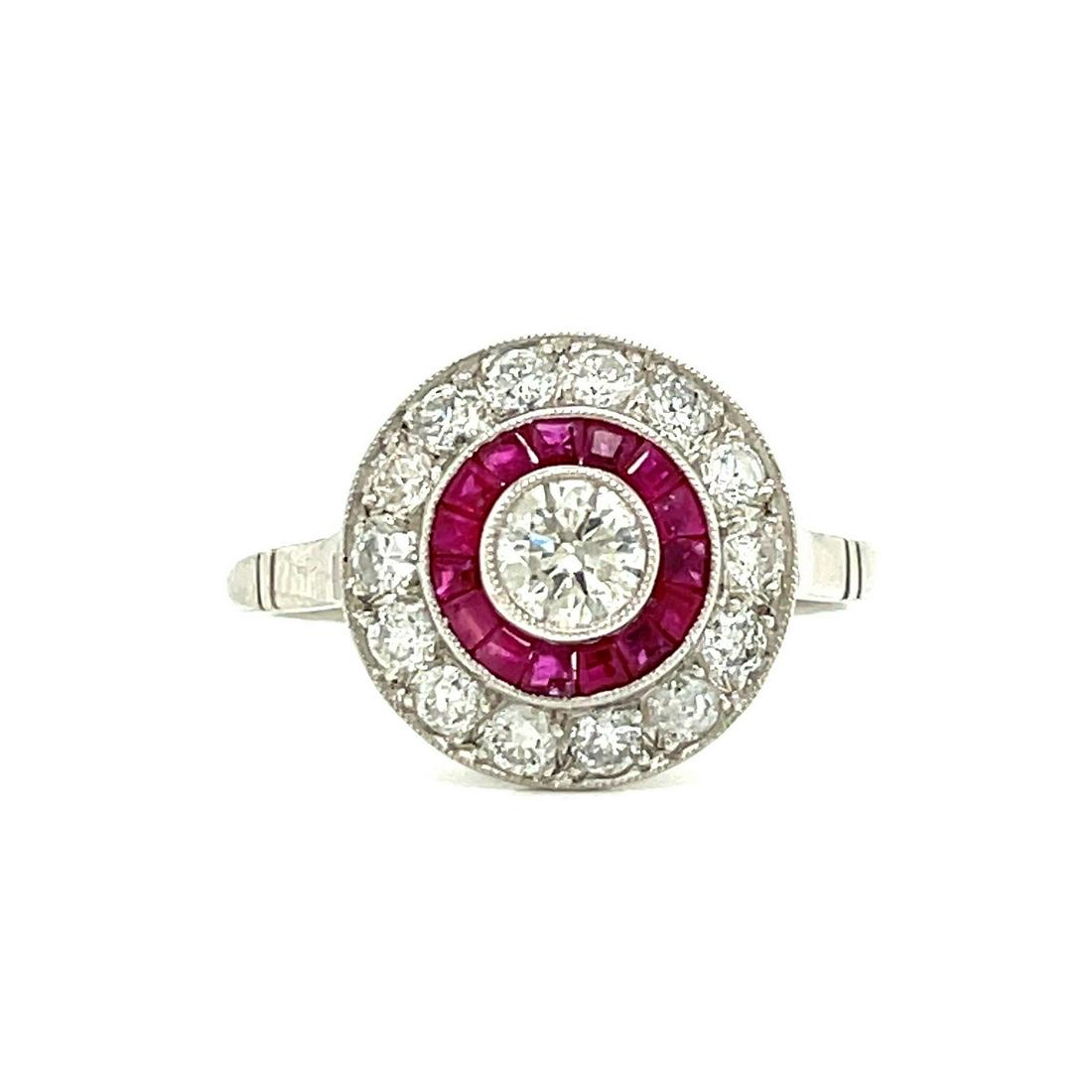Platinum Diamond Ruby Target Ring (1 of 2)