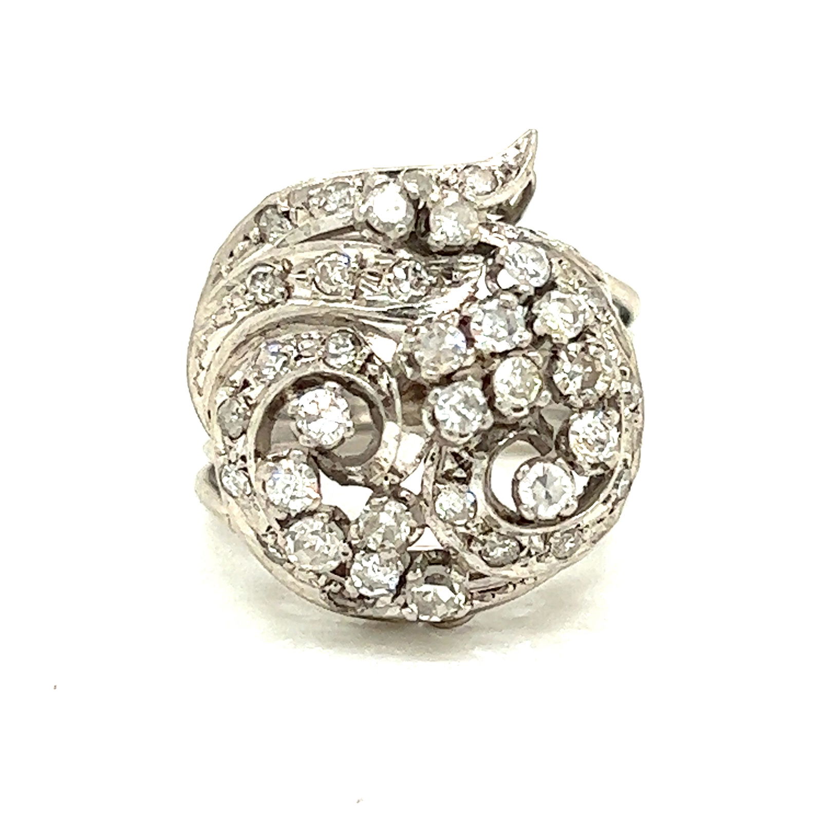 Platinum Retro Diamond Cluster Ring   (1 of 2)