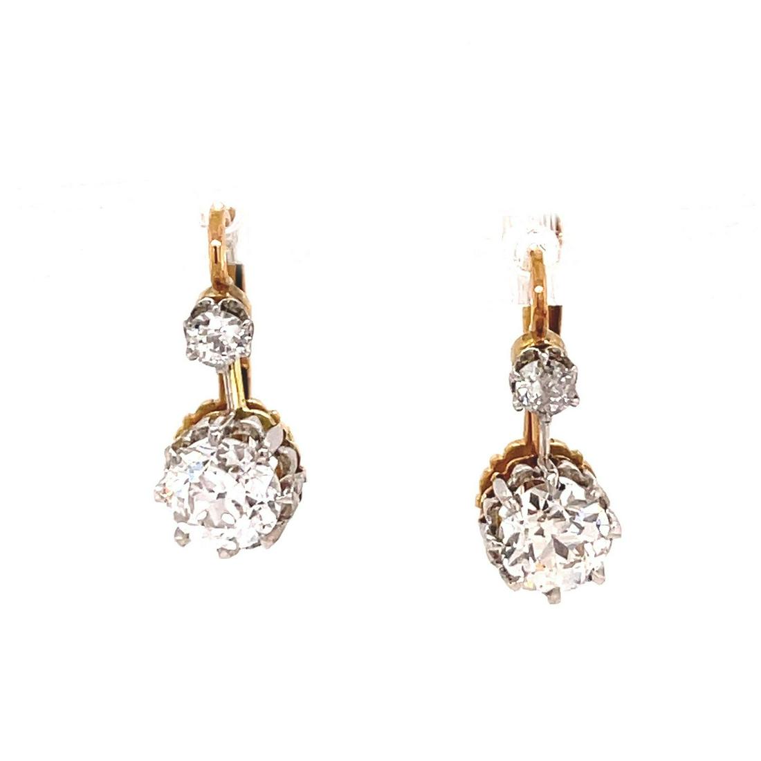 Edwardian 18k Diamond Earring (1 of 2)