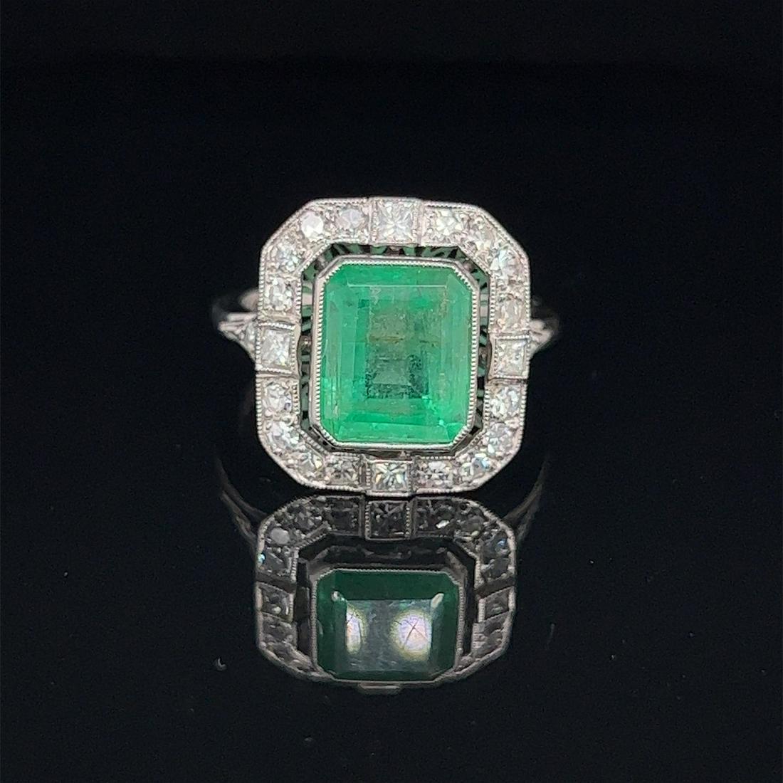 Platinum Diamond Emerald Ring (1 of 2)