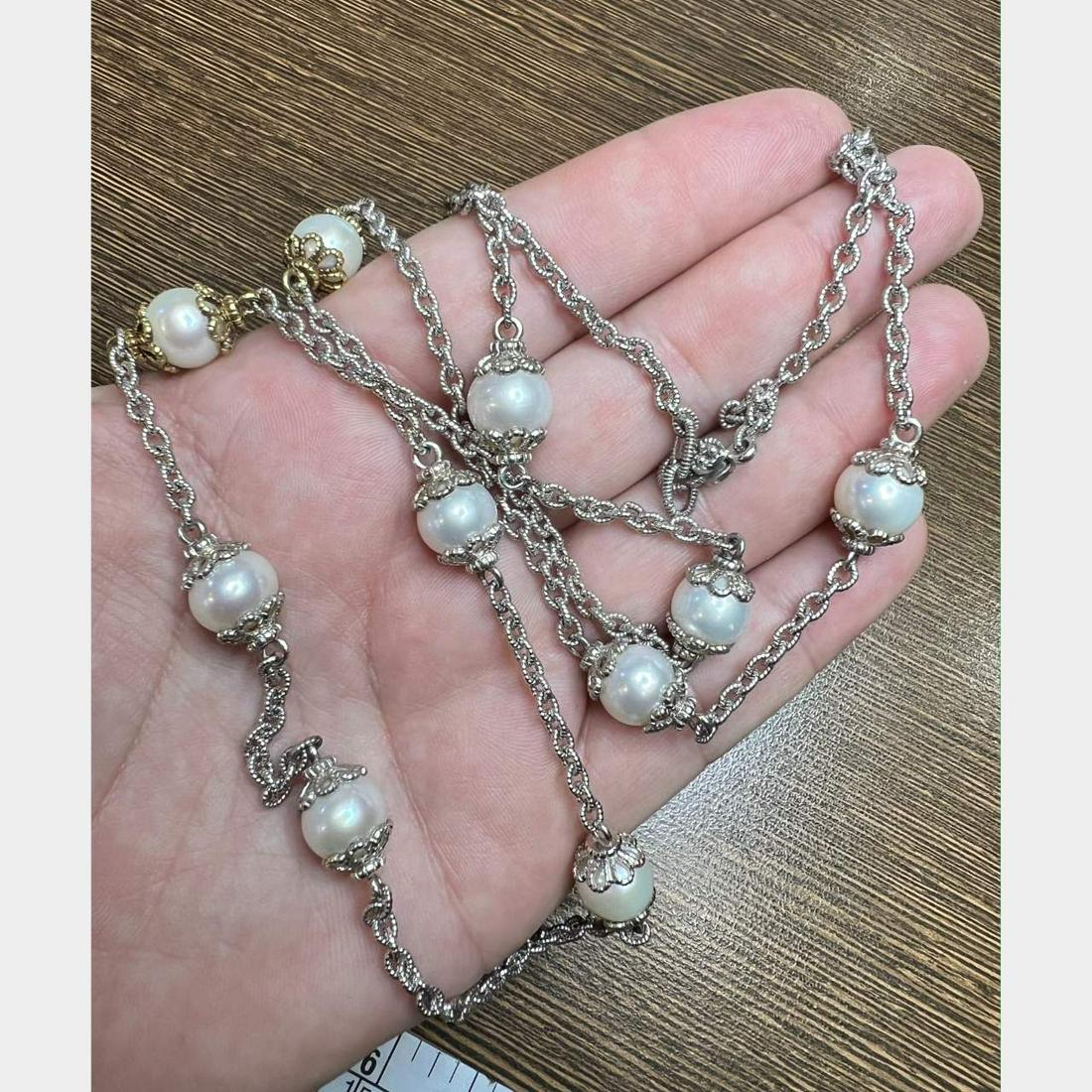 Judith Ripka Silver & 18K South Sea Pearl Necklace (1 of 1)