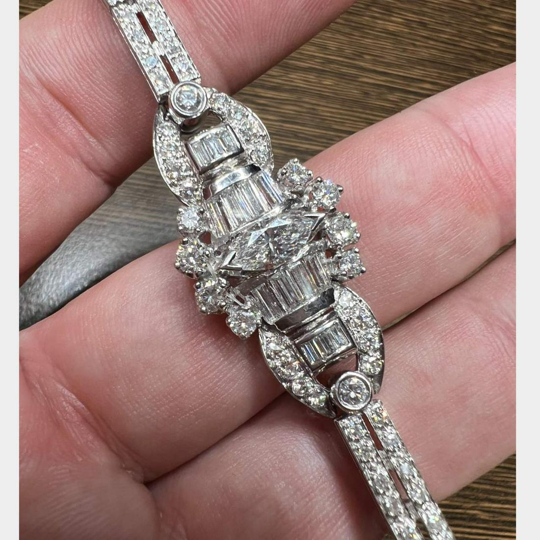 Art Deco Platinum 5.45 Ct. Diamond Bracelet (1 of 2)