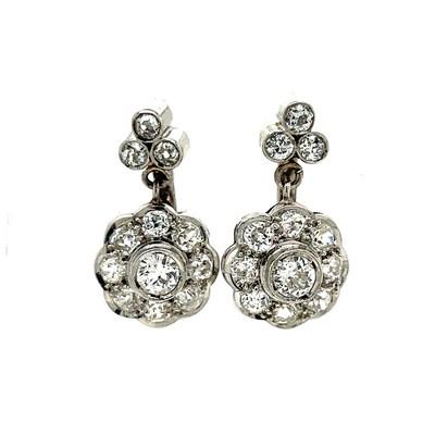 Platinum Diamond Rosetta Earrings (1 of 3)