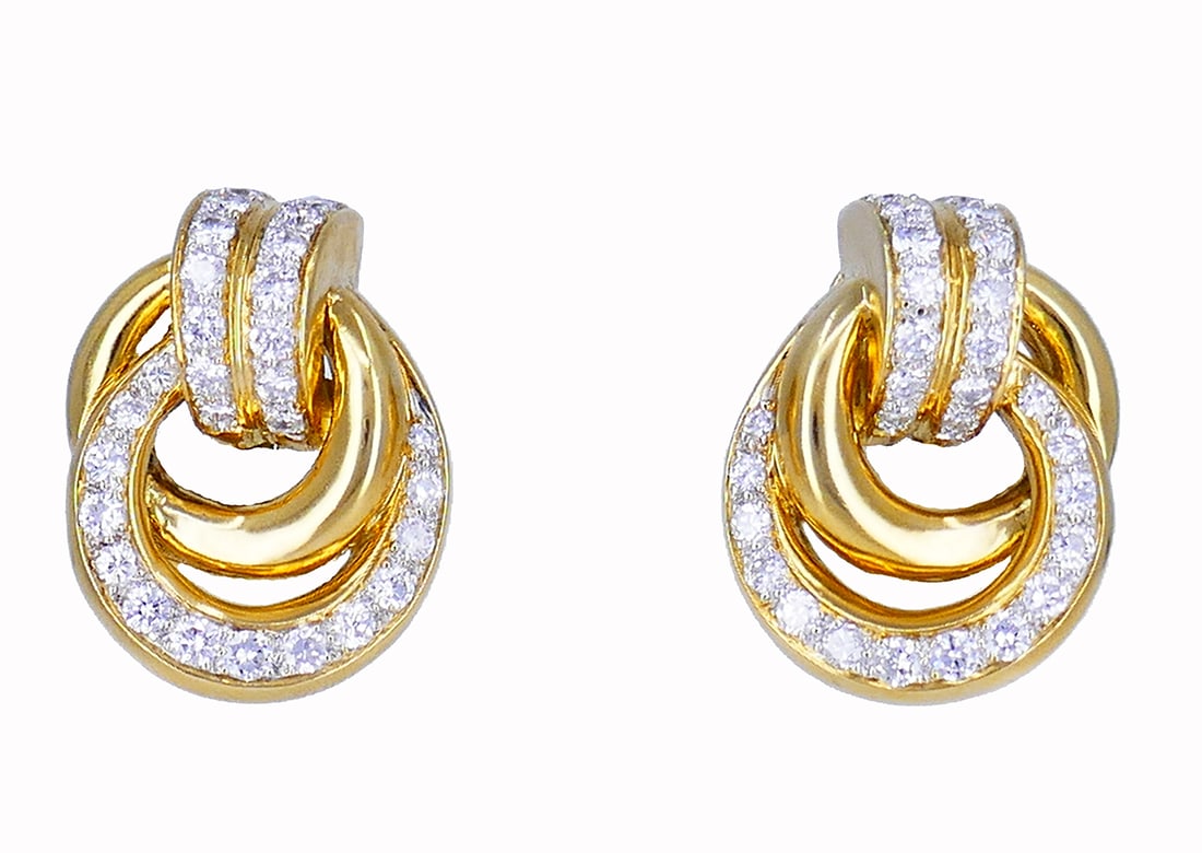 18k Vintage French Diamond Earrings (1 of 5)