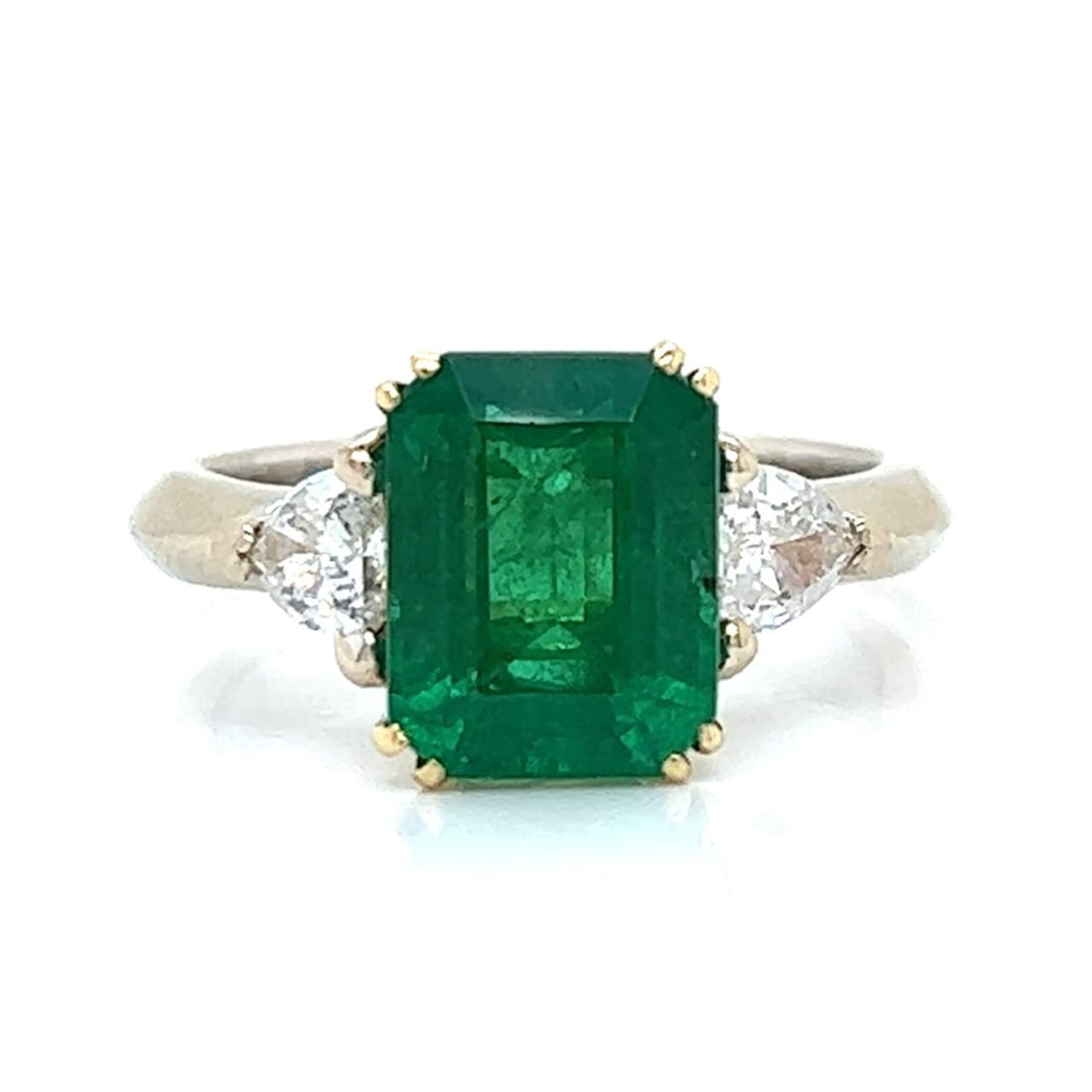 Platinum & 18K 3.78 Ct. Emerald & Diamond Ring (1 of 4)
